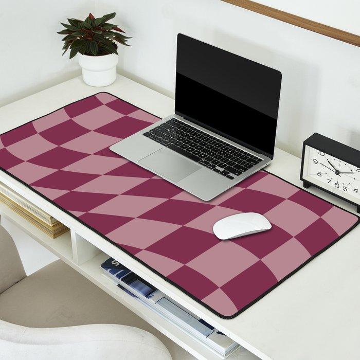 Wavy Ripe Berry x Dusty Mauve Desk Mat Gallery Image 2