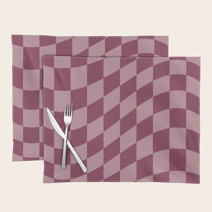 Wavy Ripe Berry x Dusty Mauve Placemat Gallery Image 1
