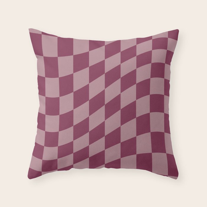 Wavy Ripe Berry x Dusty Mauve Throw Pillow Gallery Image 6