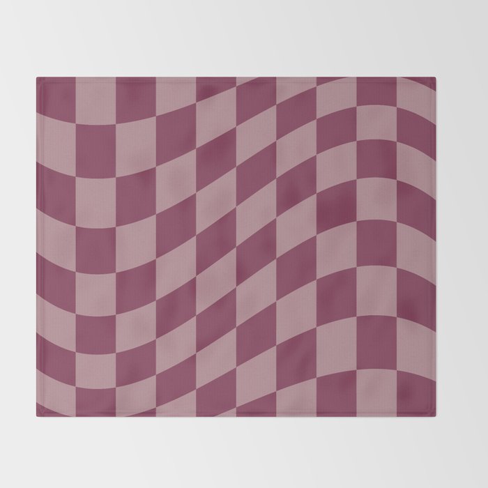 Wavy Ripe Berry x Dusty Mauve Throw Blanket Gallery Image 2