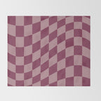 Wavy Ripe Berry x Dusty Mauve Throw Blanket Gallery Image 2