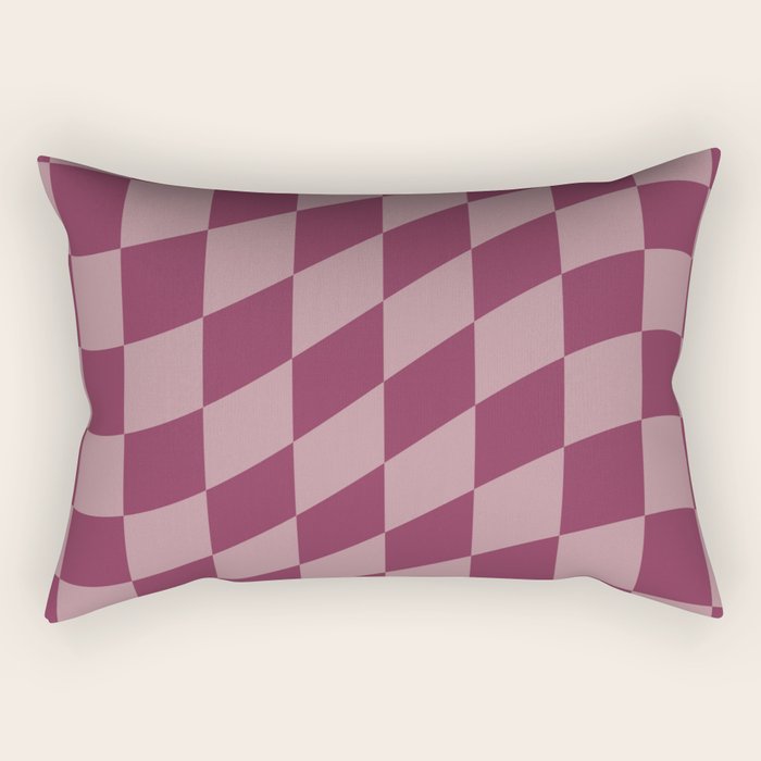 Wavy Ripe Berry x Dusty Mauve Rectangular Pillow Gallery Image 2