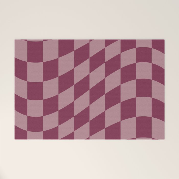 Wavy Ripe Berry x Dusty Mauve Welcome Mat Gallery Image 1