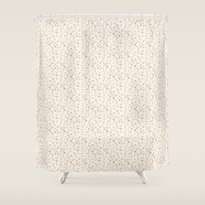 Tiny Chintz Floral - Ivory Pink Shower Curtain Gallery Image 1
