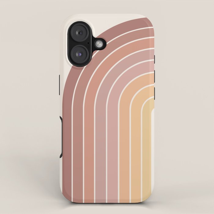 Gradient Arch VII Earthy Pastel Mid Century Modern Rainbow iPhone Case Gallery Image 1
