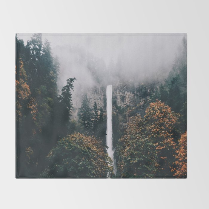 Multnomah Falls Throw Blanket Gallery Image 2
