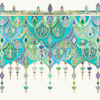 Art Deco Double Drop in Jade and Aquamarine on Cream Coffee Mug Gallery Image 2