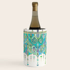Art Deco Double Drop in Jade and Aquamarine on Cream Wine Chiller Gallery Image 3