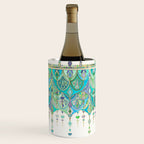 Art Deco Double Drop in Jade and Aquamarine on Cream Wine Chiller Gallery Image 2