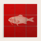 red fish poisson Wood Wall Art Gallery Image 1