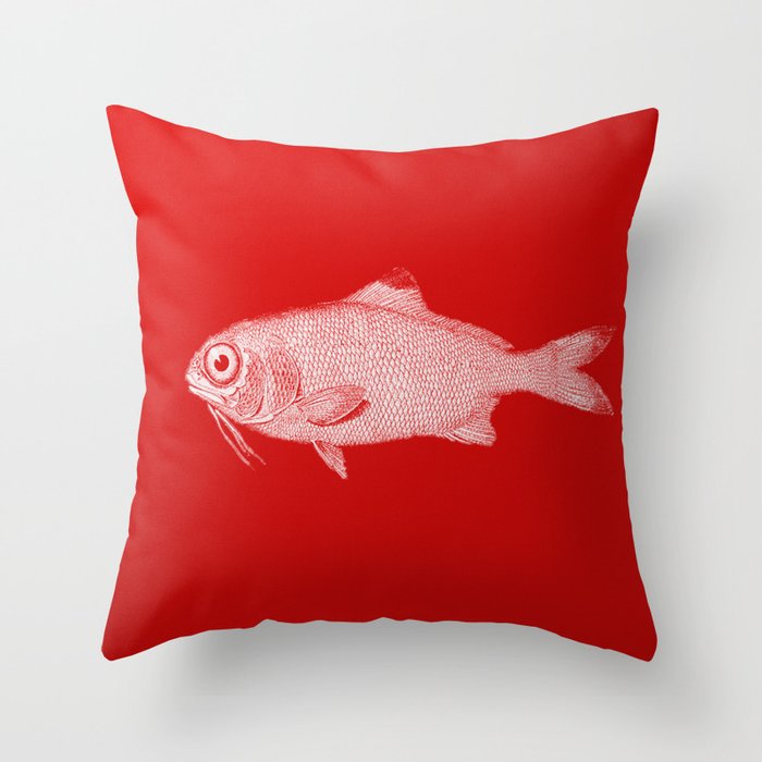 red fish poisson Throw Pillow Gallery Image 6