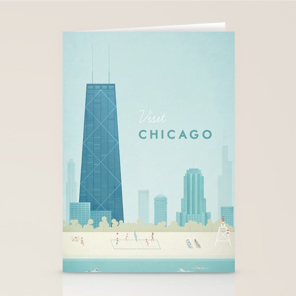  Vintage Chicago Travel Poster Stationery Card Gallery Image 2