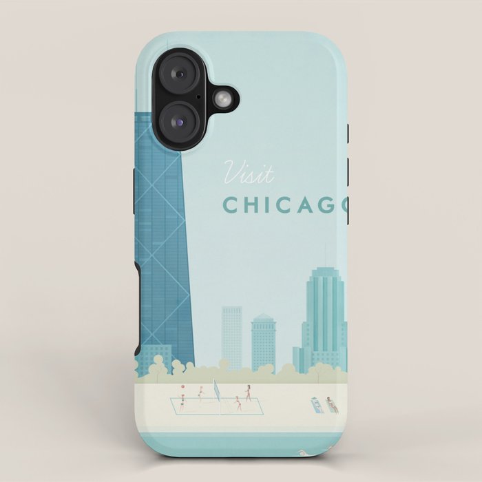  Vintage Chicago Travel Poster iPhone Case Gallery Image 1