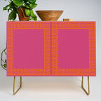 Pink Greek Key Print Credenza Gallery Image 1