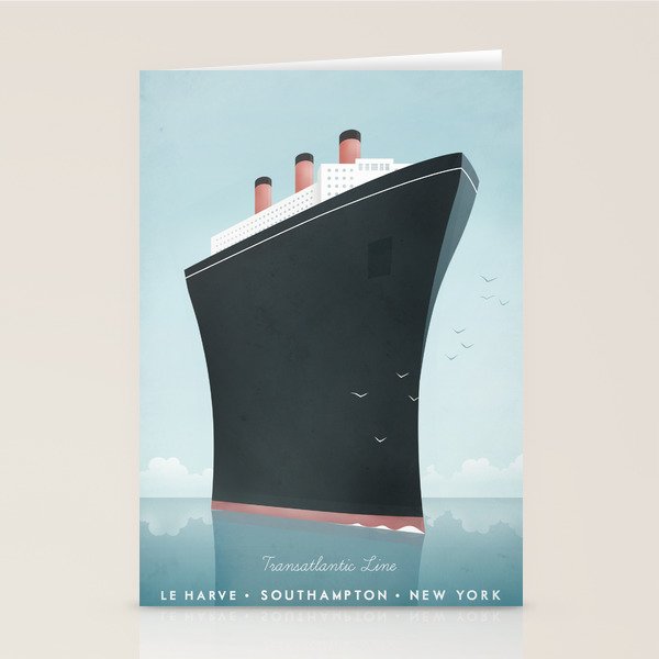 Vintage Travel Poster - Cruise Ship Stationery Card Gallery Image 1