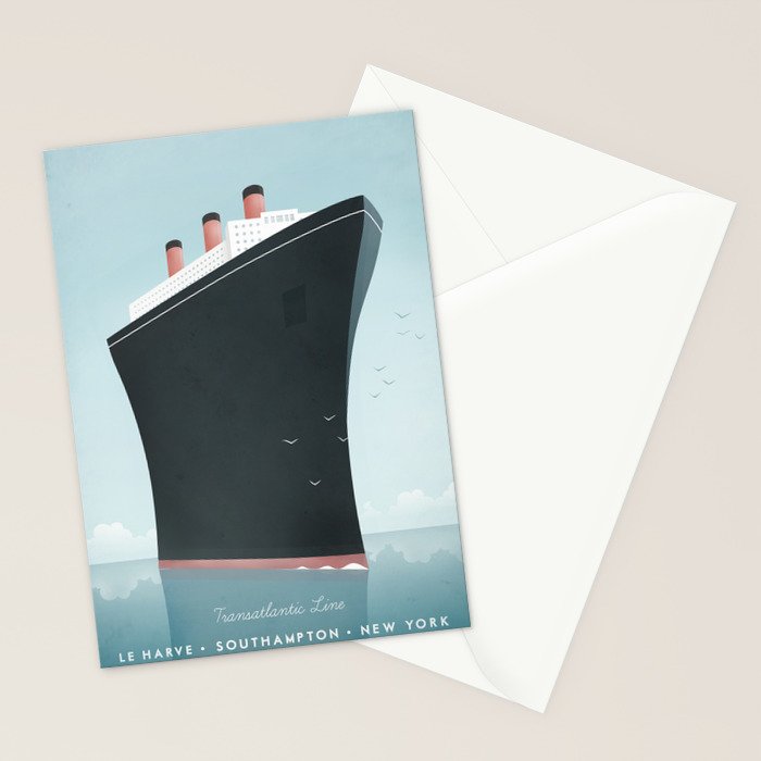 Vintage Travel Poster - Cruise Ship Stationery Card Gallery Image 2