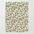 Strawberries - pink and green on alabaster Poster Gallery Image 4