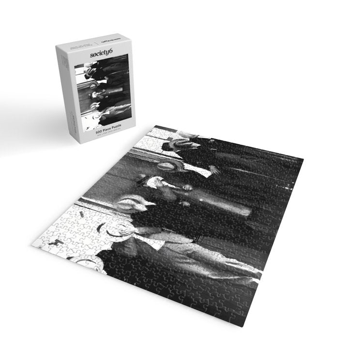 La cosa nostra arrest mug shot Sugar House Gang criminal mob bootleggers hiding faces behind hats black and white photgraph - photgraphy - photographs Jigsaw Puzzle Gallery Image 2