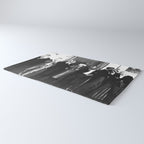 La cosa nostra arrest mug shot Sugar House Gang criminal mob bootleggers hiding faces behind hats black and white photgraph - photgraphy - photographs Rug Gallery Image 3