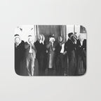 La cosa nostra arrest mug shot Sugar House Gang criminal mob bootleggers hiding faces behind hats black and white photgraph - photgraphy - photographs Bath Mat Gallery Image 1