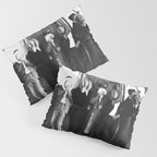 La cosa nostra arrest mug shot Sugar House Gang criminal mob bootleggers hiding faces behind hats black and white photgraph - photgraphy - photographs Pillow Sham Gallery Image 3