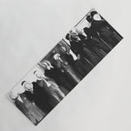 La cosa nostra arrest mug shot Sugar House Gang criminal mob bootleggers hiding faces behind hats black and white photgraph - photgraphy - photographs Yoga Mat Gallery Image 1