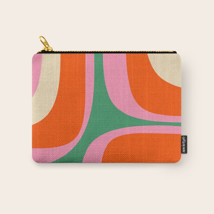 Retro Groove Colorful Vibrant Abstract Pattern Carry All Pouch Gallery Image 1