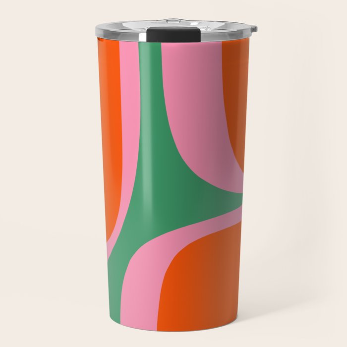 Retro Groove Colorful Vibrant Abstract Pattern Travel Mug Gallery Image 1