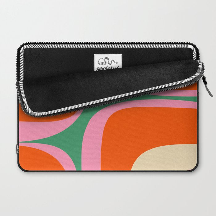 Retro Groove Colorful Vibrant Abstract Pattern Laptop Sleeve Gallery Image 2
