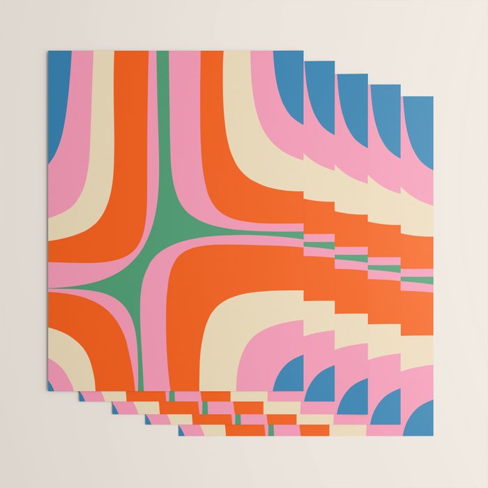 Retro Groove Colorful Vibrant Abstract Pattern Wrapping Paper Gallery Image 3
