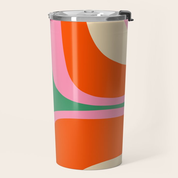 Retro Groove Colorful Vibrant Abstract Pattern Travel Mug Gallery Image 2