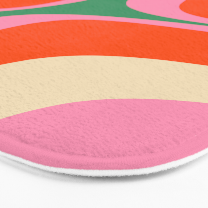 Retro Groove Colorful Vibrant Abstract Pattern Bath Mat Gallery Image 3