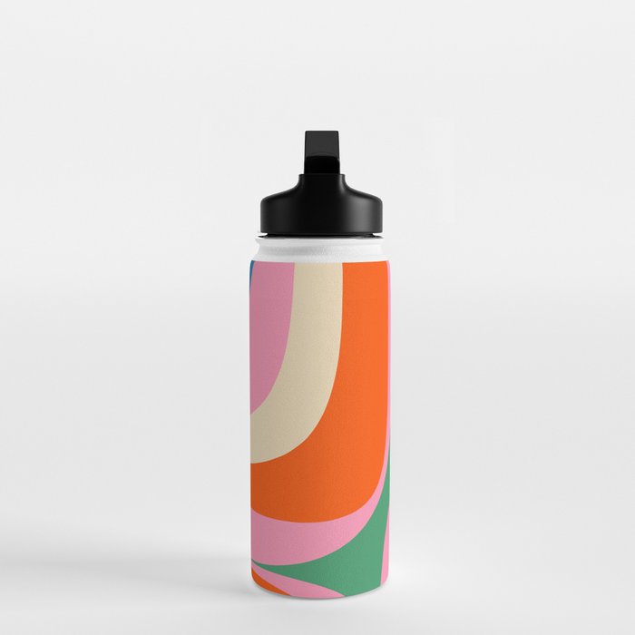 Retro Groove Colorful Vibrant Abstract Pattern Water Bottle Gallery Image 3
