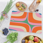 Retro Groove Colorful Vibrant Abstract Pattern Cutting Board Gallery Image 2