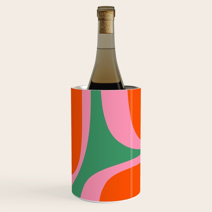 Retro Groove Colorful Vibrant Abstract Pattern Wine Chiller Gallery Image 1