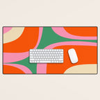 Retro Groove Colorful Vibrant Abstract Pattern Desk Mat Gallery Image 1