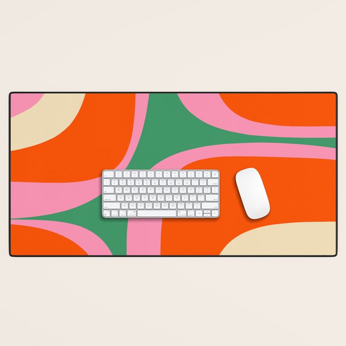 Retro Groove Colorful Vibrant Abstract Pattern Desk Mat Gallery Image 1
