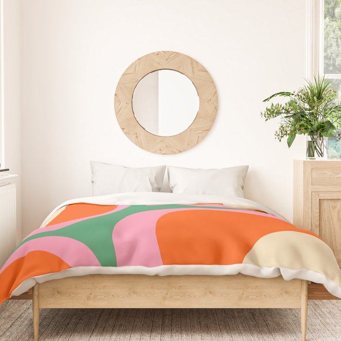 Retro Groove Colorful Vibrant Abstract Pattern Duvet Cover Gallery Image 3