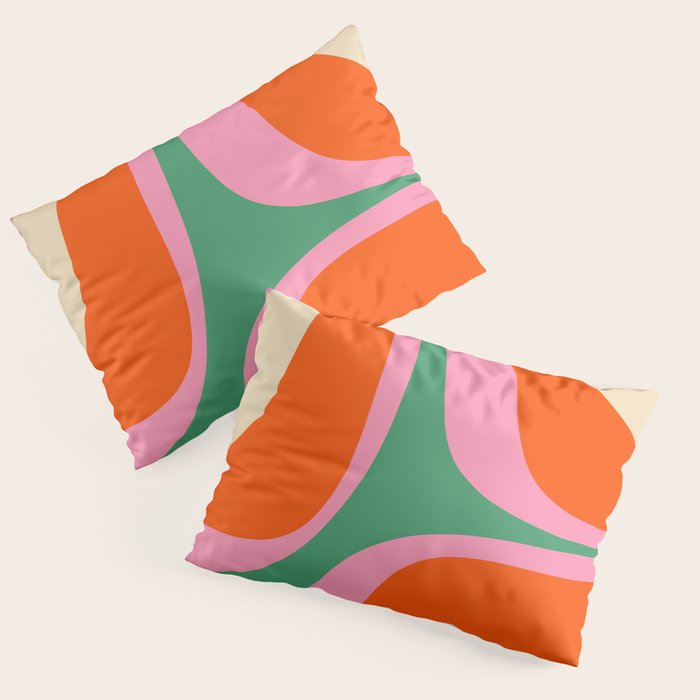 Retro Groove Colorful Vibrant Abstract Pattern Pillow Sham Gallery Image 3