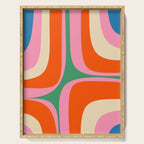 Retro Groove Colorful Vibrant Abstract Pattern Serving Tray Gallery Image 1