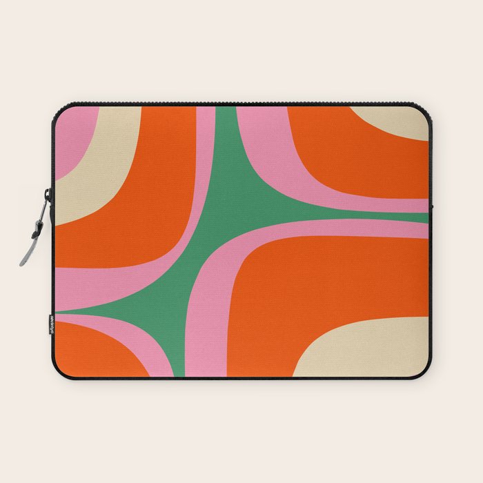 Retro Groove Colorful Vibrant Abstract Pattern Laptop Sleeve Gallery Image 1