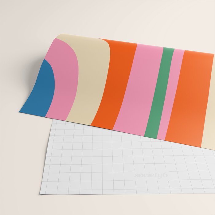 Retro Groove Colorful Vibrant Abstract Pattern Wrapping Paper Gallery Image 2