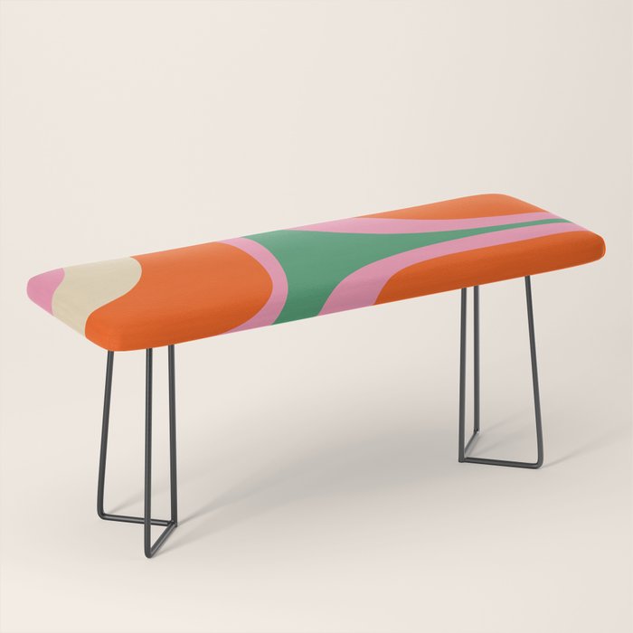 Retro Groove Colorful Vibrant Abstract Pattern Bench Gallery Image 1