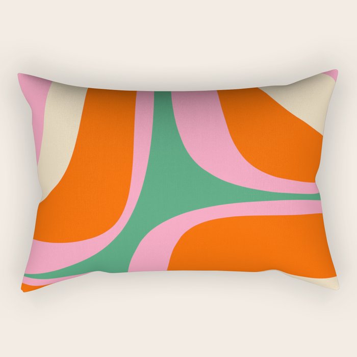 Retro Groove Colorful Vibrant Abstract Pattern Rectangular Pillow Gallery Image 1
