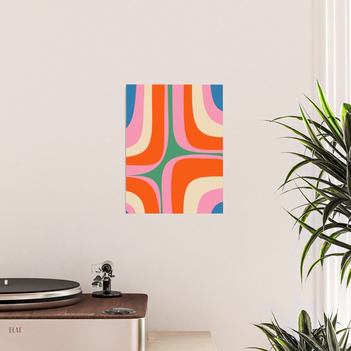 Retro Groove Colorful Vibrant Abstract Pattern Poster Gallery Image 2