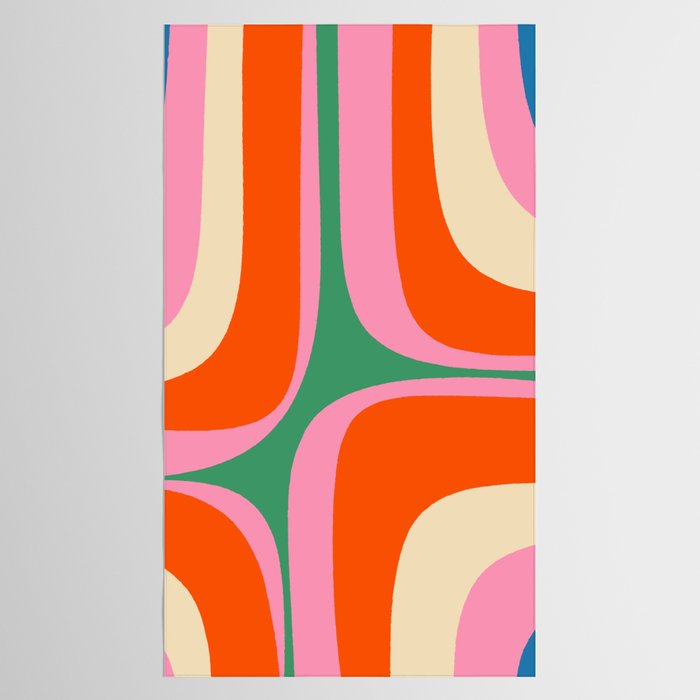 Retro Groove Colorful Vibrant Abstract Pattern Tablecloth Gallery Image 2