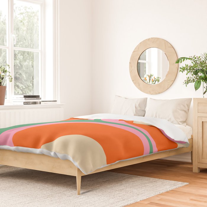 Retro Groove Colorful Vibrant Abstract Pattern Duvet Cover Gallery Image 2