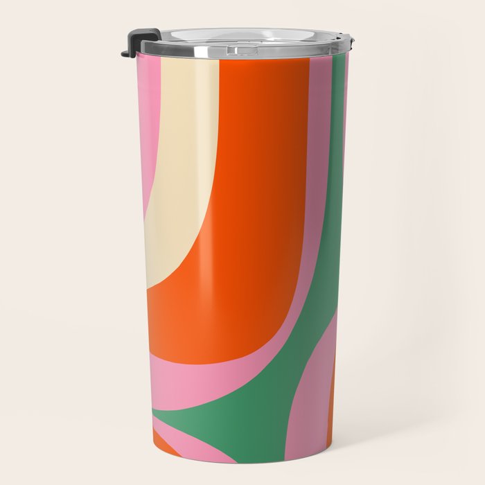 Retro Groove Colorful Vibrant Abstract Pattern Travel Mug Gallery Image 3