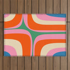 Retro Groove Colorful Vibrant Abstract Pattern Outdoor Rug Gallery Image 1