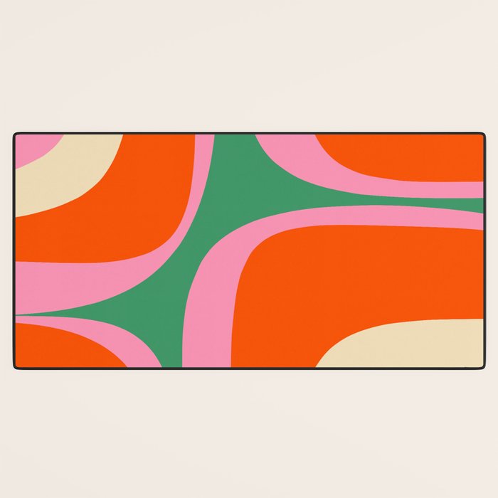 Retro Groove Colorful Vibrant Abstract Pattern Desk Mat Gallery Image 3